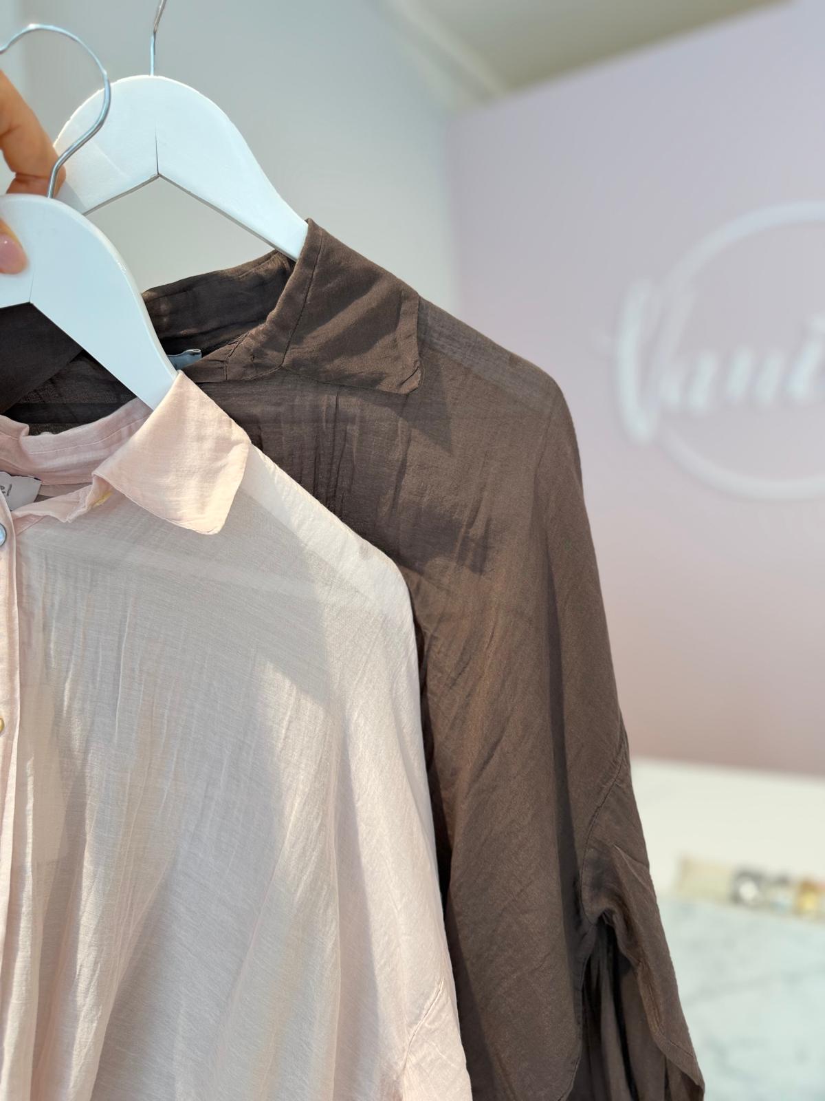 Camicia in mussola di cotone e seta
