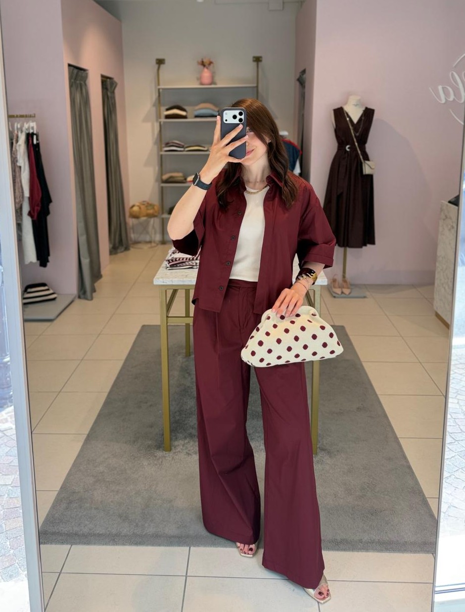 Pantalone completo rosso india