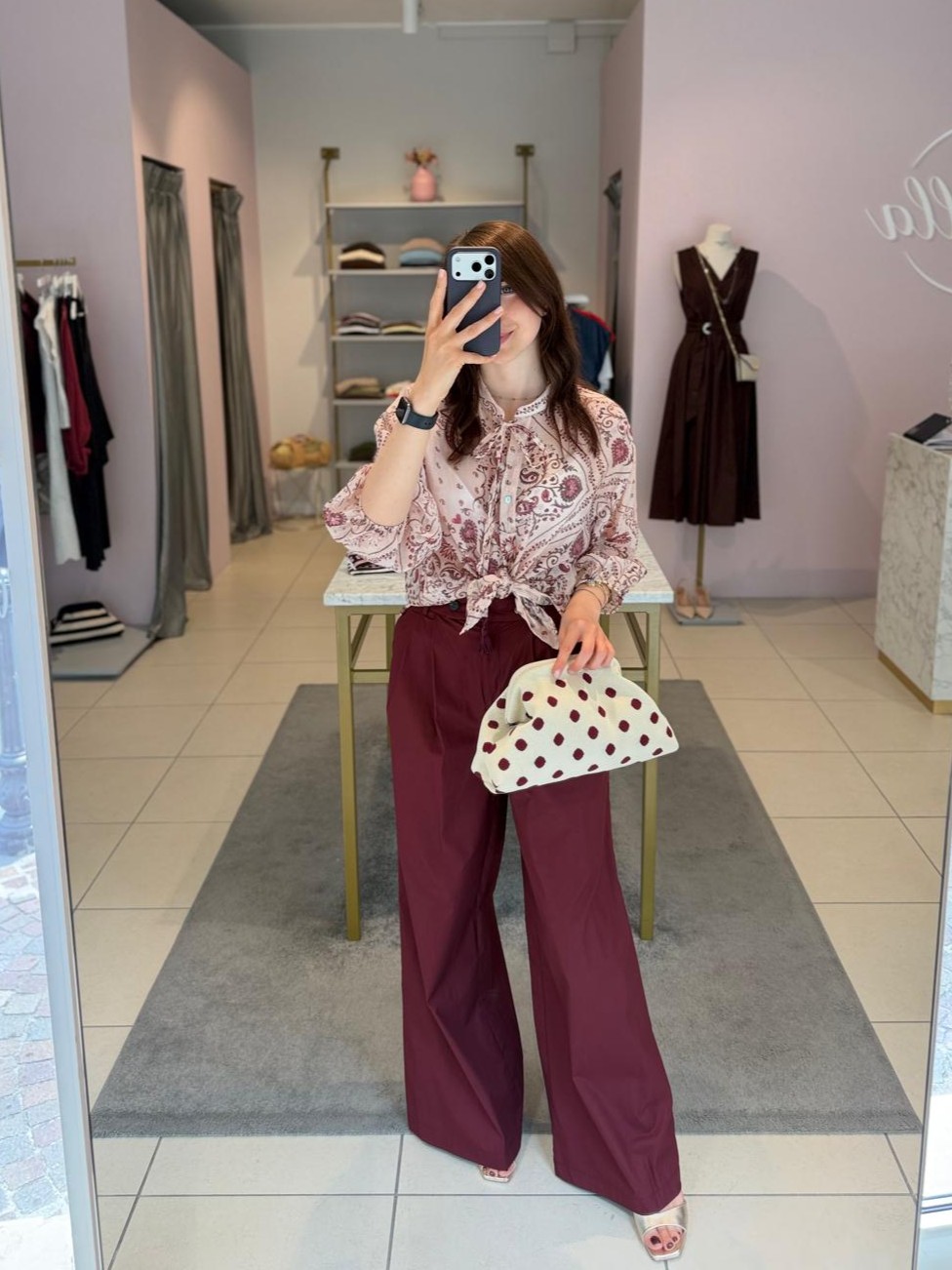 Pantalone completo rosso india