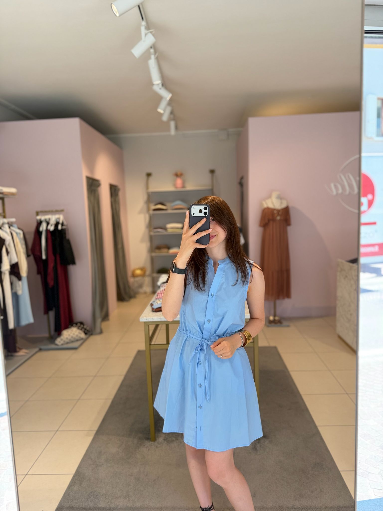 Abito chemisier corto azzurro