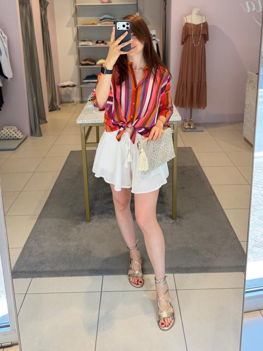 Shorts in mussola di cotone