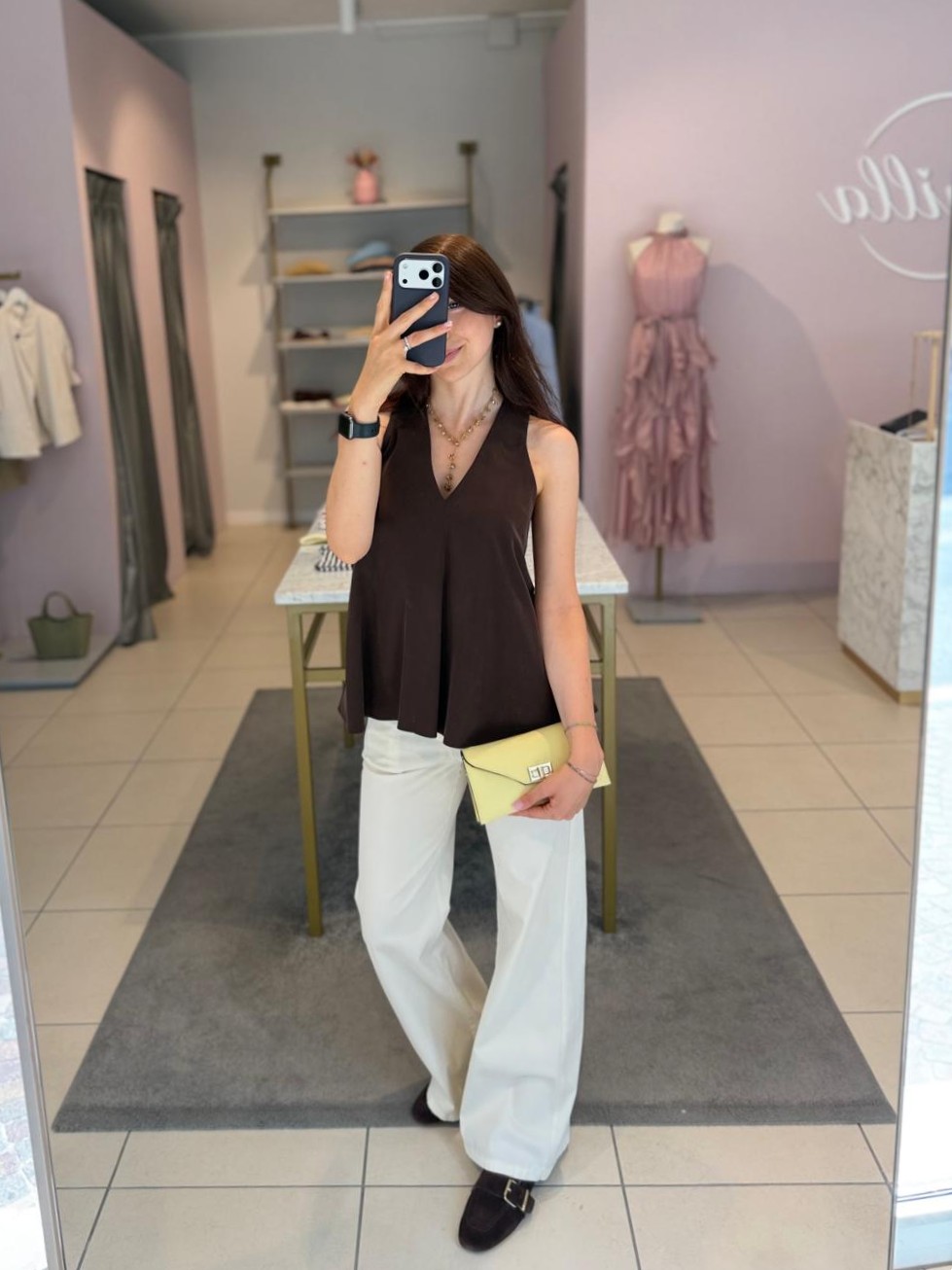 Pantalone burro in cotone