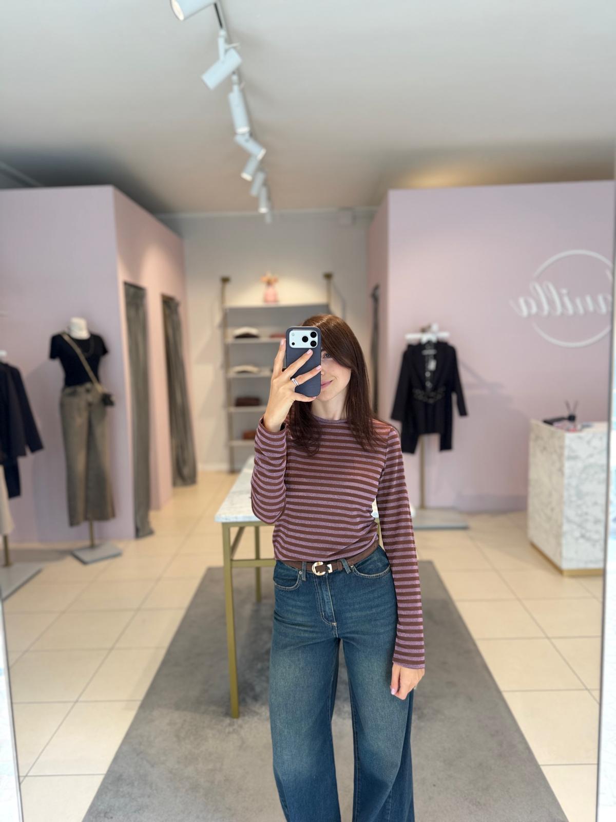 Maglia tabacco/rosa Dixie