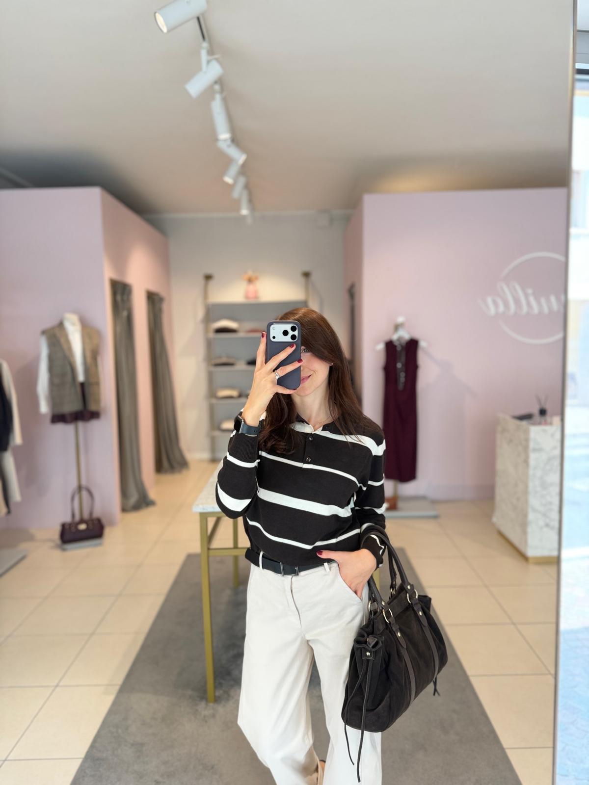 Maxi bag moro in pelle scamosciata