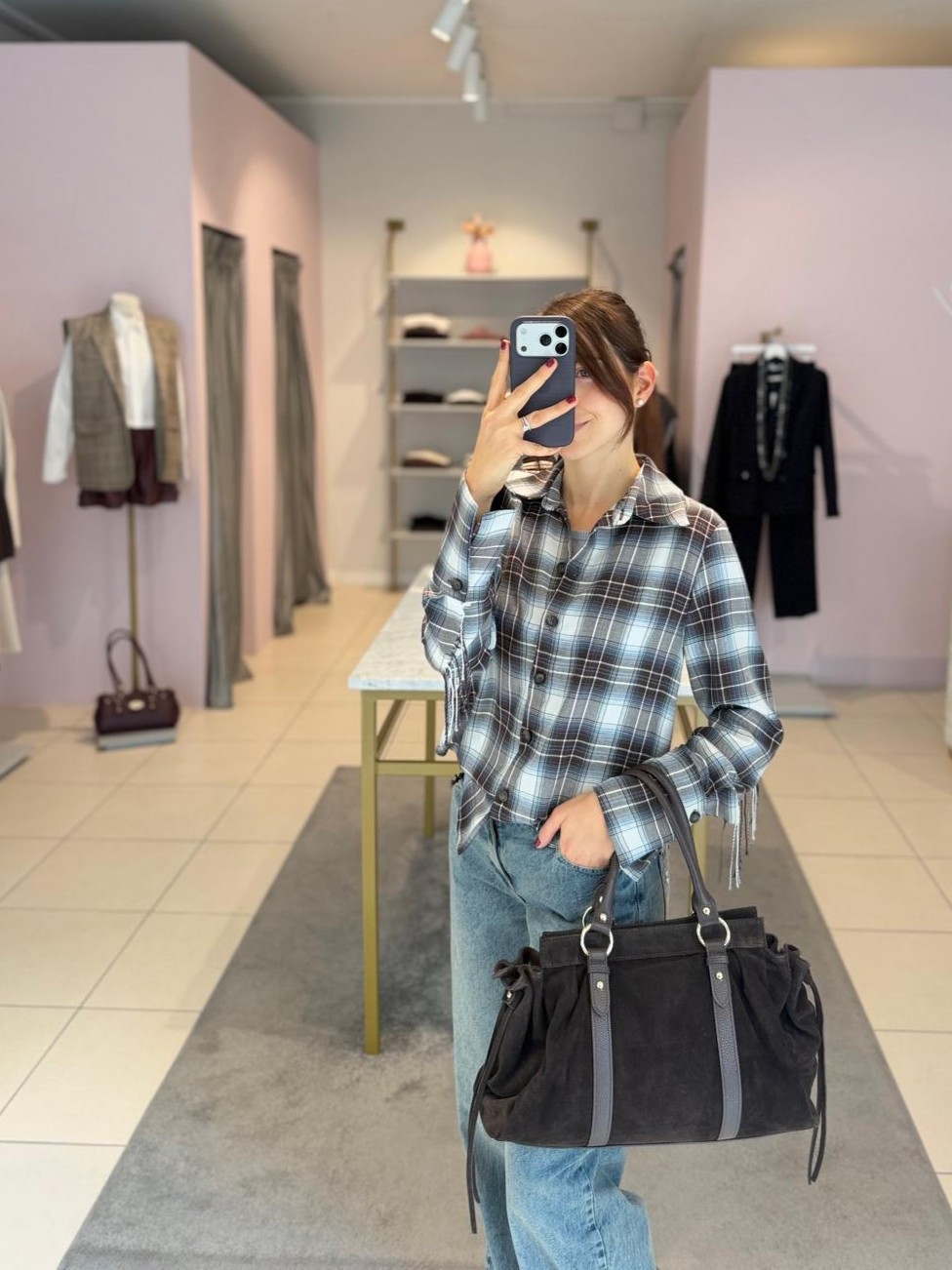 Camicia check con frange Motel