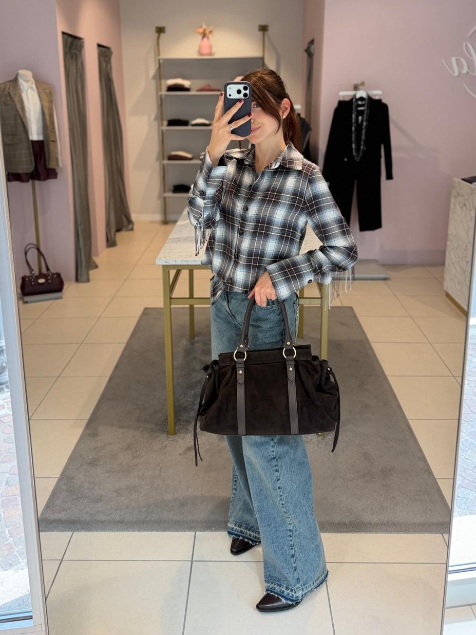 Camicia check con frange Motel
