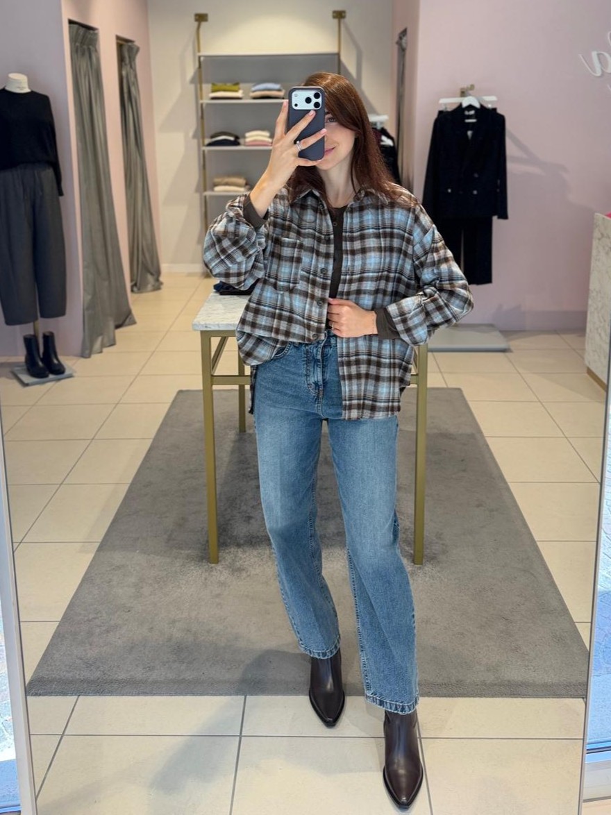 Camicia check azzurra