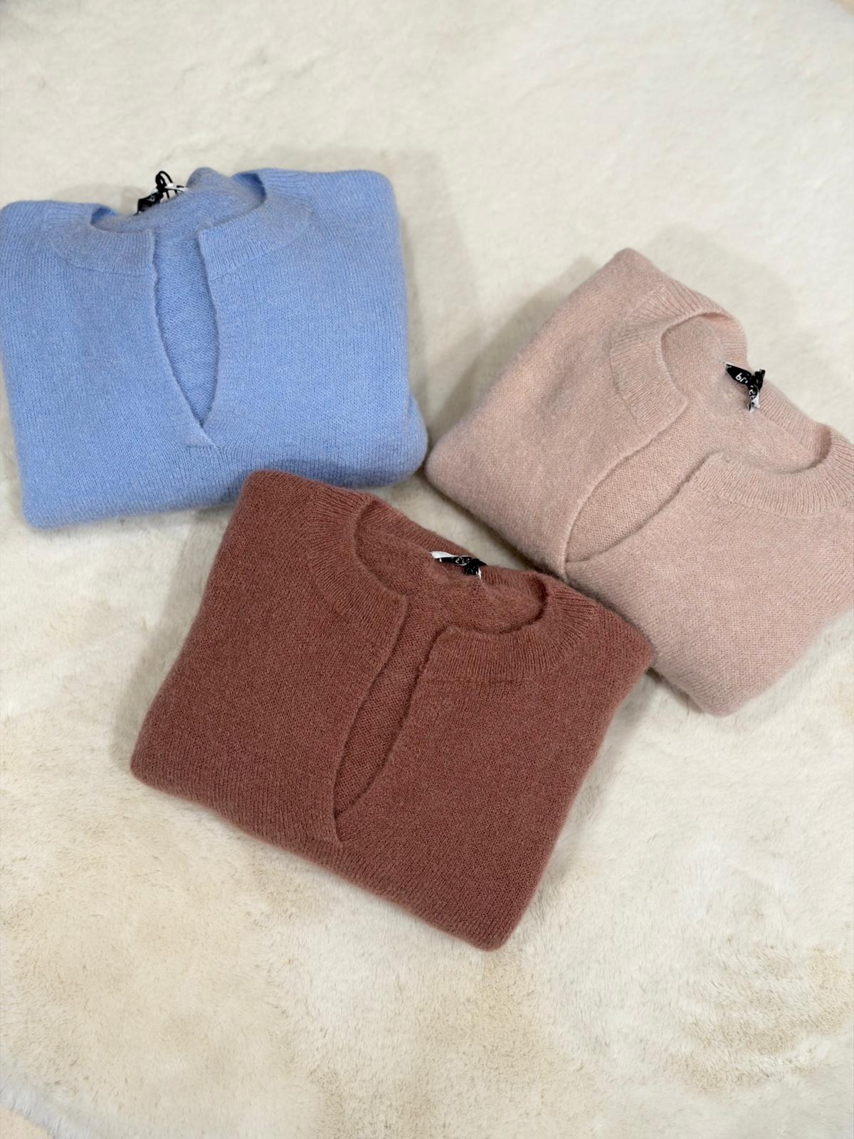 Maglione spacchetto in baby alpaca Please